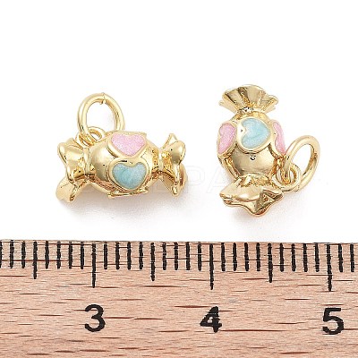 Rack Plating Brass Enamel Charms KK-G512-19D-G-1