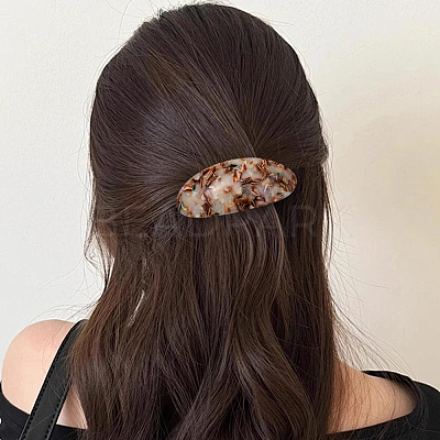 2Pcs 2 Colors Resin and Iron Hair Barrettes PHAR-GO0001-07B-1