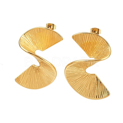 304 Stainless Steel Vortex Spiral Stud Earrings EJEW-I319-03G-1