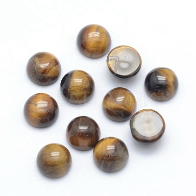 Natural Tiger Eye Cabochons X-G-P393-R26-6mm-1