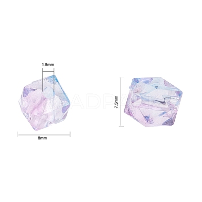 Two Tone Transparent Spray Painted Acrylic Bead X-ACRP-T005-26-1