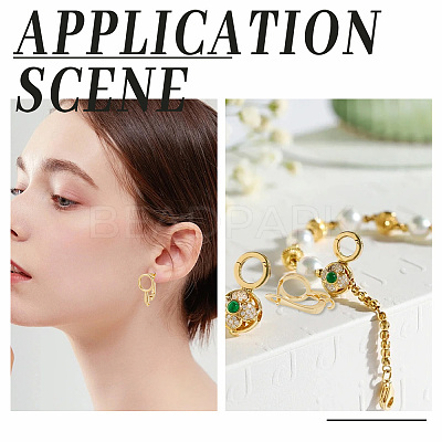 20Pcs 2 Colors Brass Huggie Hoop Earring Findings KK-AR0003-04-1
