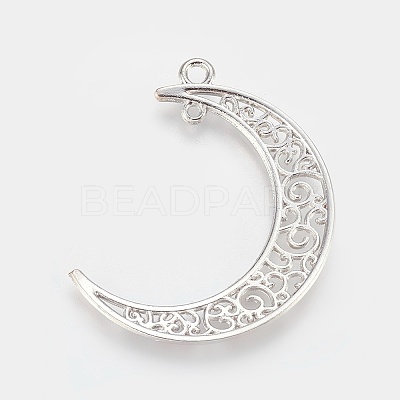 Tibetan Style Alloy Hollow Moon Links TIBEP-5312-P-FF-1