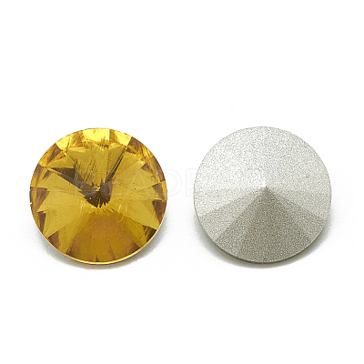 Pointed Back Glass Rhinestone Cabochons RGLA-T086-12mm-22-1