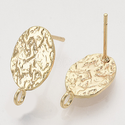 Brass Stud Earring Findings X-KK-T054-50G-NF-1