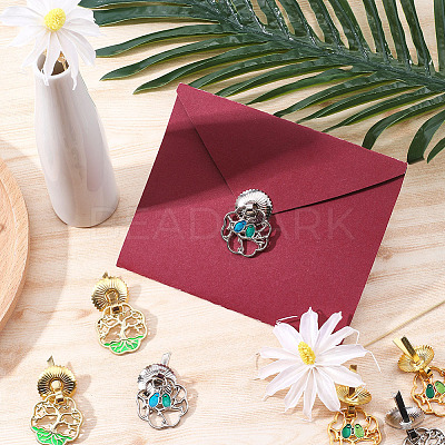 16Pcs 4 Styles Zinc Alloy Enamel Box Handles FIND-GF0005-47-1