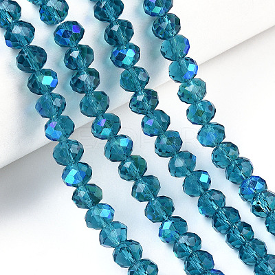 Electroplate Glass Beads Strands X-EGLA-A034-T8mm-L25-1
