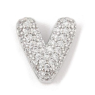 Brass Micro Pave Cubic Zirconia Slide Charms ZIRC-I068-08P-A-1