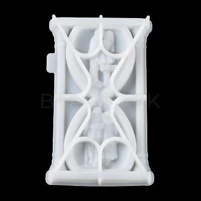 Valentine's Day Sandglass with Couple DIY Wall Decoration Statue Silicone Molds LS-SIL-F007-11-1