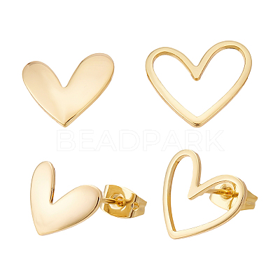 20Pcs 2 Styles Brass Stud Earring Findings KK-ME0002-53-1