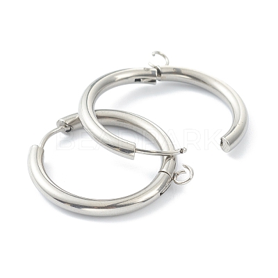 Tarnish Resistant 201 Stainless Steel Huggie Hoop Earring Findings STAS-P283-01M-P-1