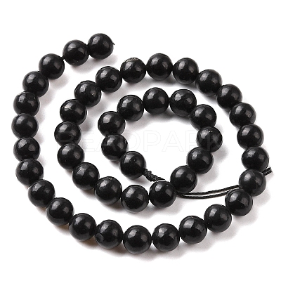 Natural Shungite Beads Strands G-D481-15B-1