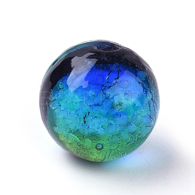 Handmade Silver Foil Glass Lampwork Beads X-LAMP-P051-M02-10mm-1