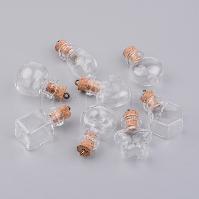 Glass Bottle Pendants X-PALLOY-JF00247-1