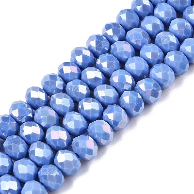 Electroplate Glass Beads Strands LS-EGLA-A044-P8mm-B17-1