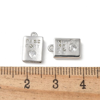 Rack Plating Brass Micro Pave Cubic Zirconia Pendants KK-P290-55P-1
