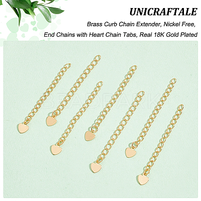 24Pcs Brass Curb Chain Extender KK-UN0001-80-NF-1