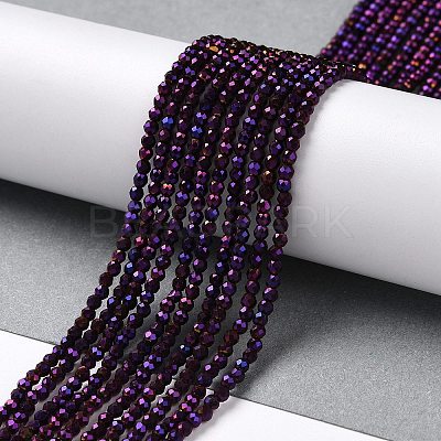 Electroplate Glass Beads Strands GLAA-H021-01A-FP09-1