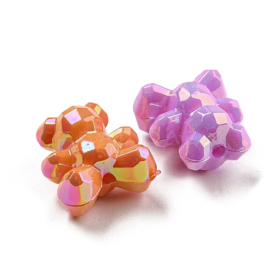 UV Plating Opaque Acrylic Faceted Beads X-MACR-D024-03-1