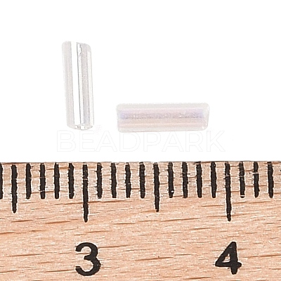 Transparent Colours Rainbow Glass Bugle Beads TSDB6MM161-1