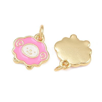 Brass Enamel Pendants KK-L275-17G-1
