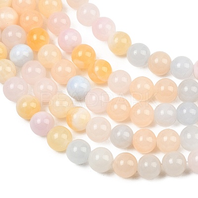 Natural Green Jade Beads Strands G-G757-03-6mm-1