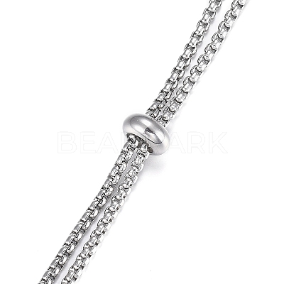 201 Stainless Steel Box Chain Slider Necklace Making MAK-H100-01P-1-1
