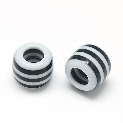 Opaque Stripe Resin Beads X1-RESI-S344-12-1