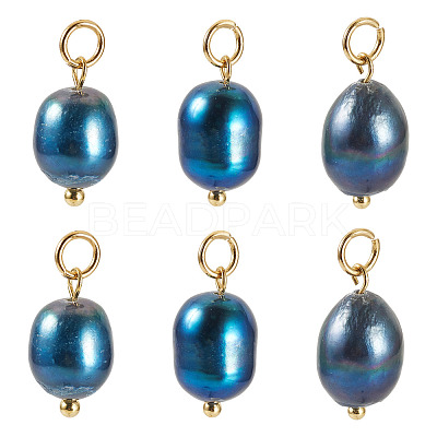 10Pcs Natural Cultured Freshwater Pearl Pendants HJEW-TAC0181-1