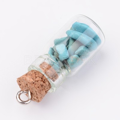 Glass Bottle Pendants X-PALLOY-JF00248-1