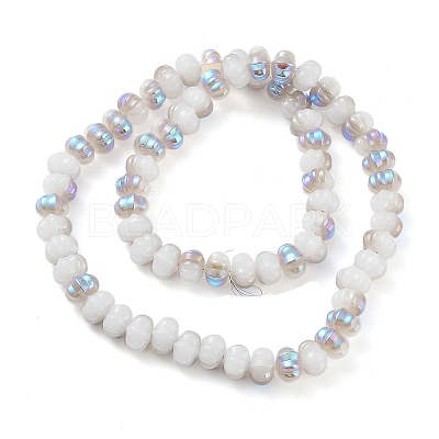 Half Rainbow Plated Electroplate Glass Beads GLAA-G106-02A-HR02-1