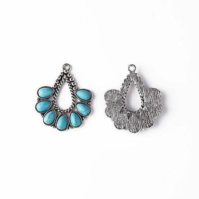 Synthetic Turquoise Pendants X-PALLOY-N157-036-1