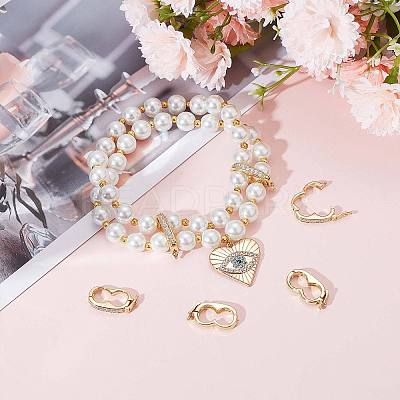 6Pcs Brass Peanut Twister Clasps FIND-SC0003-97G-1