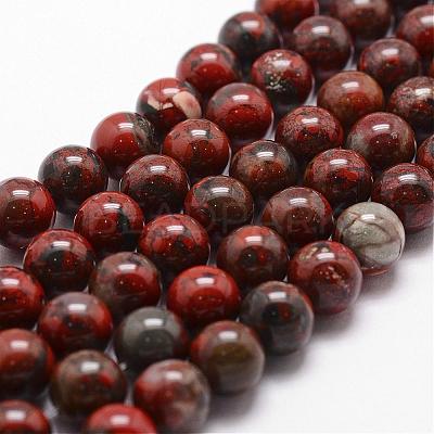 Natural Brecciated Jasper Bead Strands G-D840-67-6mm-1