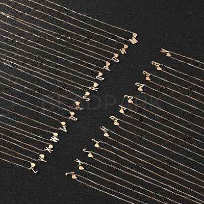 Alloy Letter Heart Pendant Necklaces for Women NJEW-FS0001-09R-1