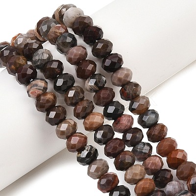 Natural Petrified Wood Beads Strands G-C259-A28-5x8mm-1