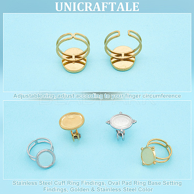 304 Stainless Steel Cuff Ring Findings FIND-UN0003-47A-1
