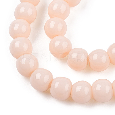 Opaque Solid Color Glass Beads Strands LS-GLAA-T032-P4mm-09-1