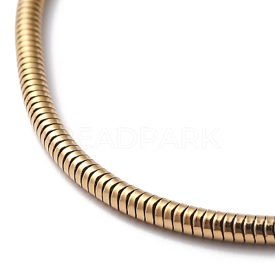 Ion Plating(IP) 304 Stainless Steel Round Snake Chain Bracelets BJEW-O186-08B-G-1