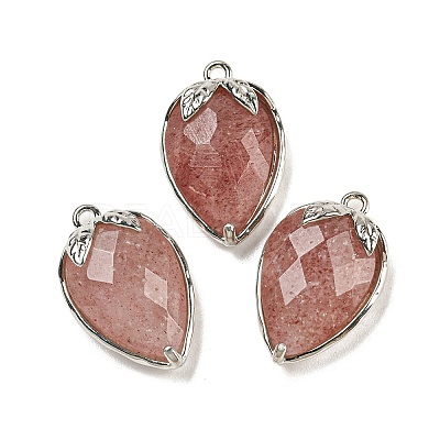 Natural Strawberry Quartz Faceted Pendants X-G-M431-06P-06-1