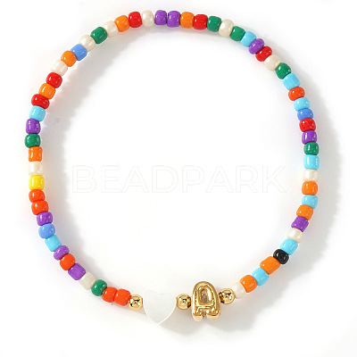 Colorful Round Glass Seed Bead Stretch Bracelets AO5283-1-1