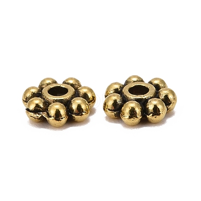 Tibetan Style Alloy Beads Daisy Spacer Beads X-LF1249Y-01AG-RS-1