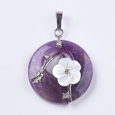 Natural Amethyst Pendants G-F546-A03-1