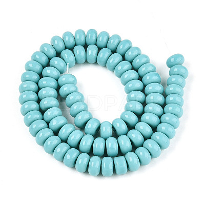 Opaque Spray Painted Glass Beads GLAA-ZX008-8mm-18R-1