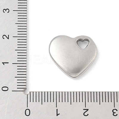 304 Stainless Steel Heart Pendants STAS-R162-01P-02-1