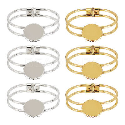 6Pcs 2 Colors Brass Bangle Makings FIND-GO0002-78-1