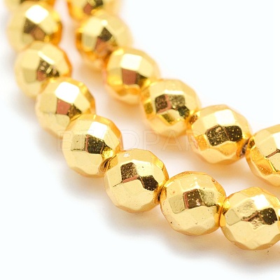 Electroplate Non-magnetic Synthetic Hematite Beads Strands G-L485-03E-G-1