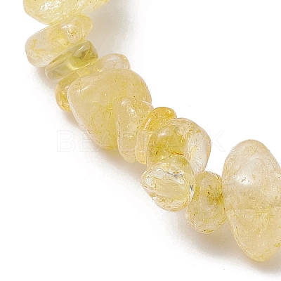 Natural Citrine Chip Beaded Stretch Bracelets BJEW-JB11133-03-1