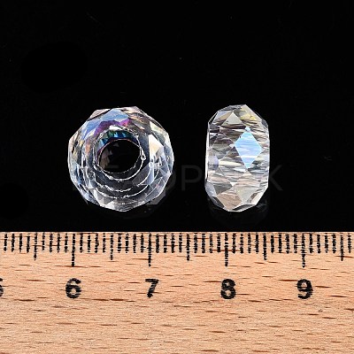 Transparent Glass European Beads GPDL-N005-D14mm-A01-1