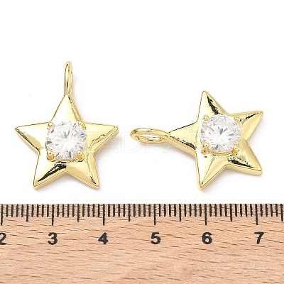 Brass Pave Cubic Zirconia Pendants KK-P345-72G-1